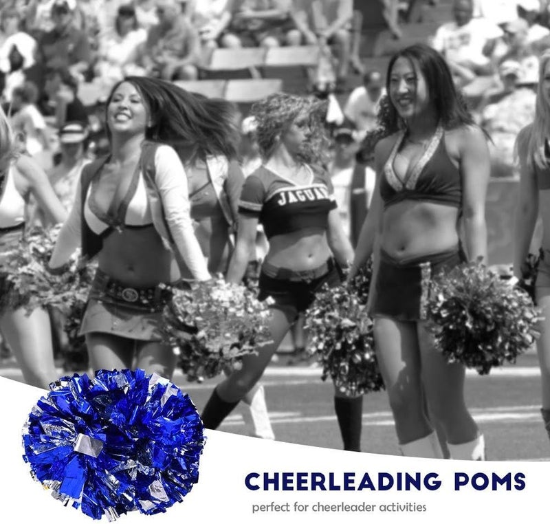 woobles Cheerleading Poms, Plastic Cheerleader Aerobics Pom Poms Pompoms for Dance Party School Sports Competition (1 Pair) - Image 2